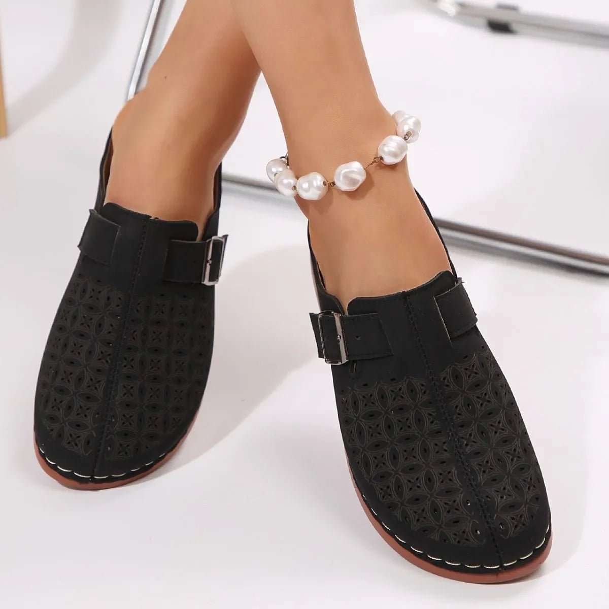 Boho Platform Loafers - Women's Round Toe Comfort Shoes - minbolu -