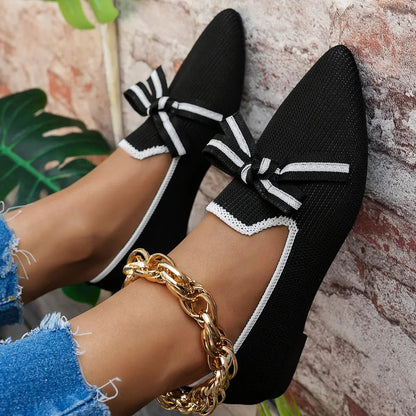 Boho Point Toe Flats - Women's Slip - On Comfort Shoes - minbolu