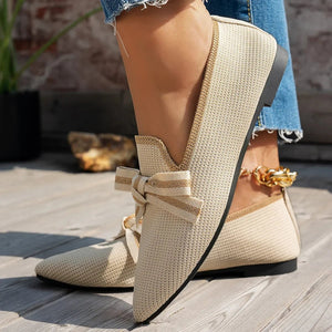 Boho Point Toe Flats - Women's Slip-On Comfort Shoes - minbolu -