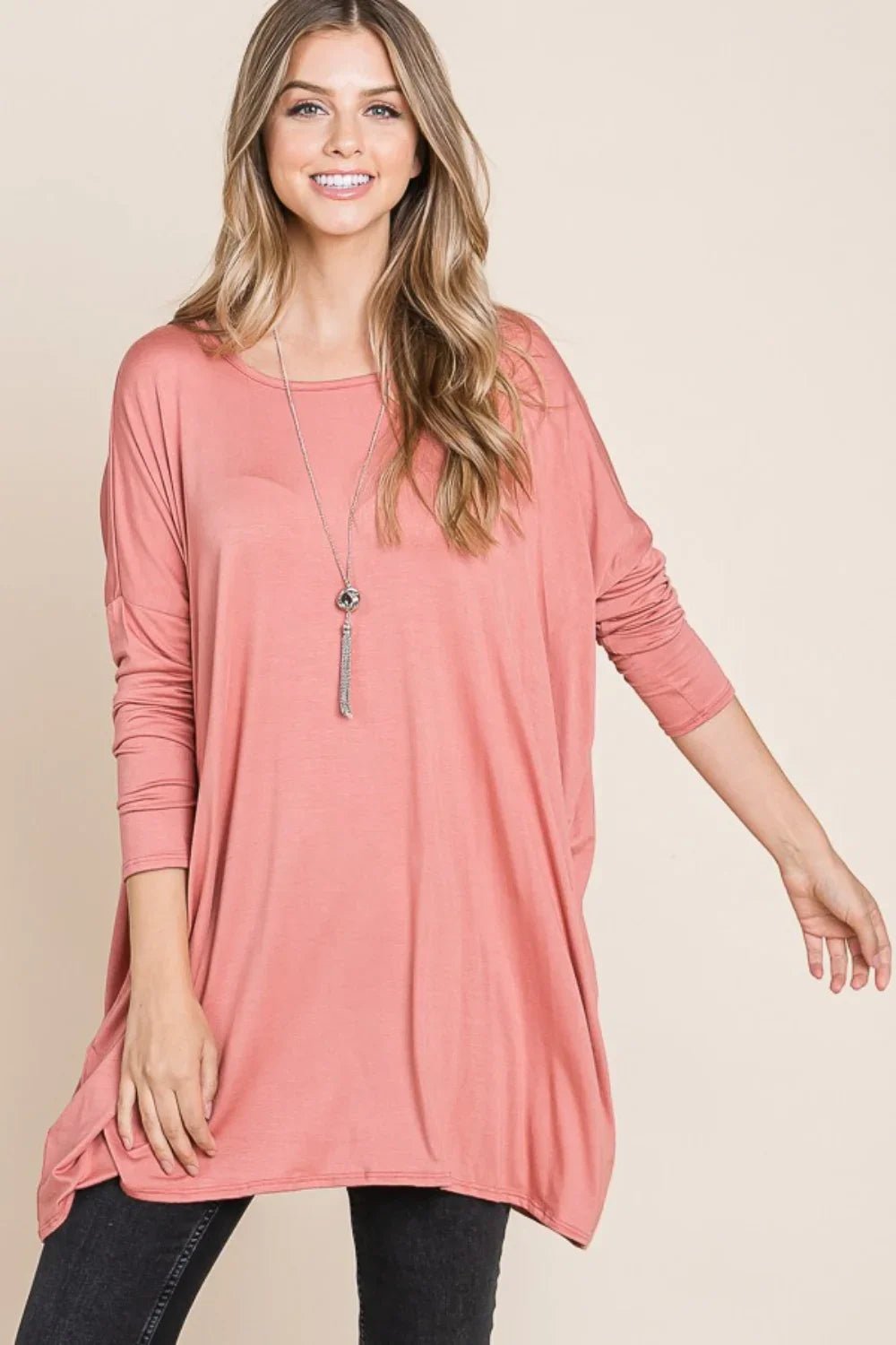 Brick Oversized Long Sleeve Top - minbolu