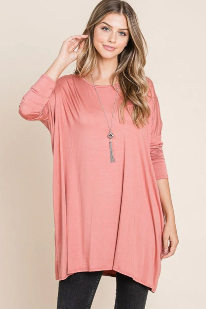 Brick Oversized Long Sleeve Top - minbolu