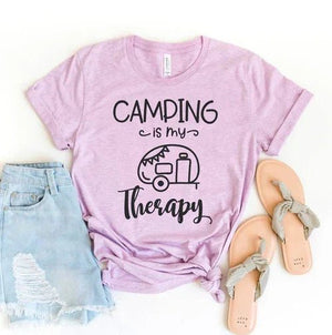 Camping Is My Therapy T-shirt - minbolu -