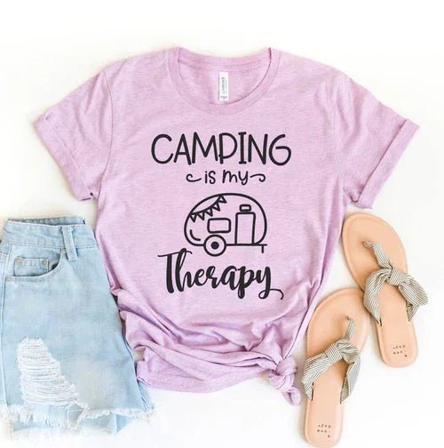 Camping Is My Therapy T-shirt - minbolu -