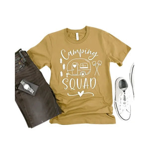 Camping Squad Blue Tee | Outdoor Fun Shirt - minbolu -