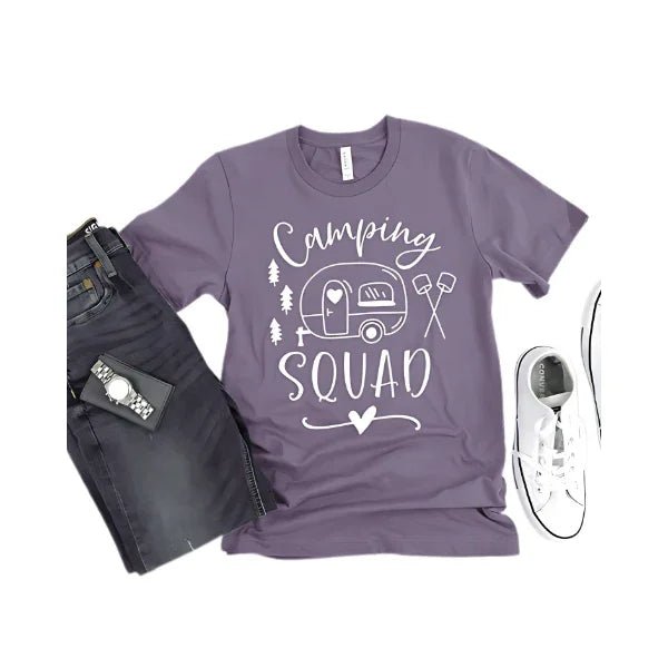 Camping Squad Blue Tee | Outdoor Fun Shirt - minbolu -