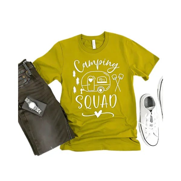 Camping Squad Blue Tee | Outdoor Fun Shirt - minbolu -