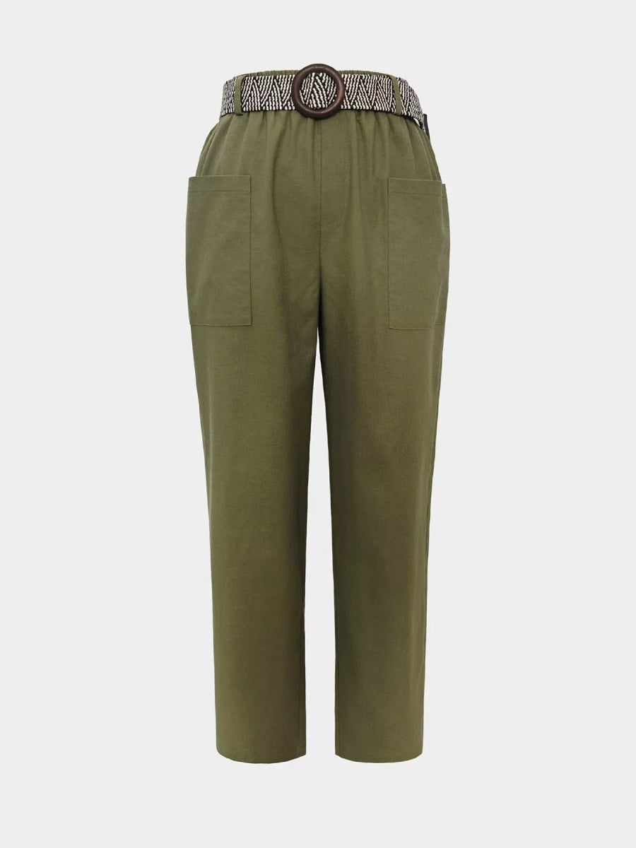 Casual Wide Leg Pants - Boho Cropped Palazzo Pants with Pockets - minbolu -