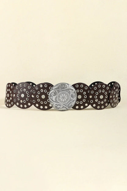 Vintage PU Leather Wide Belt - Trendy Accessory - minbolu -