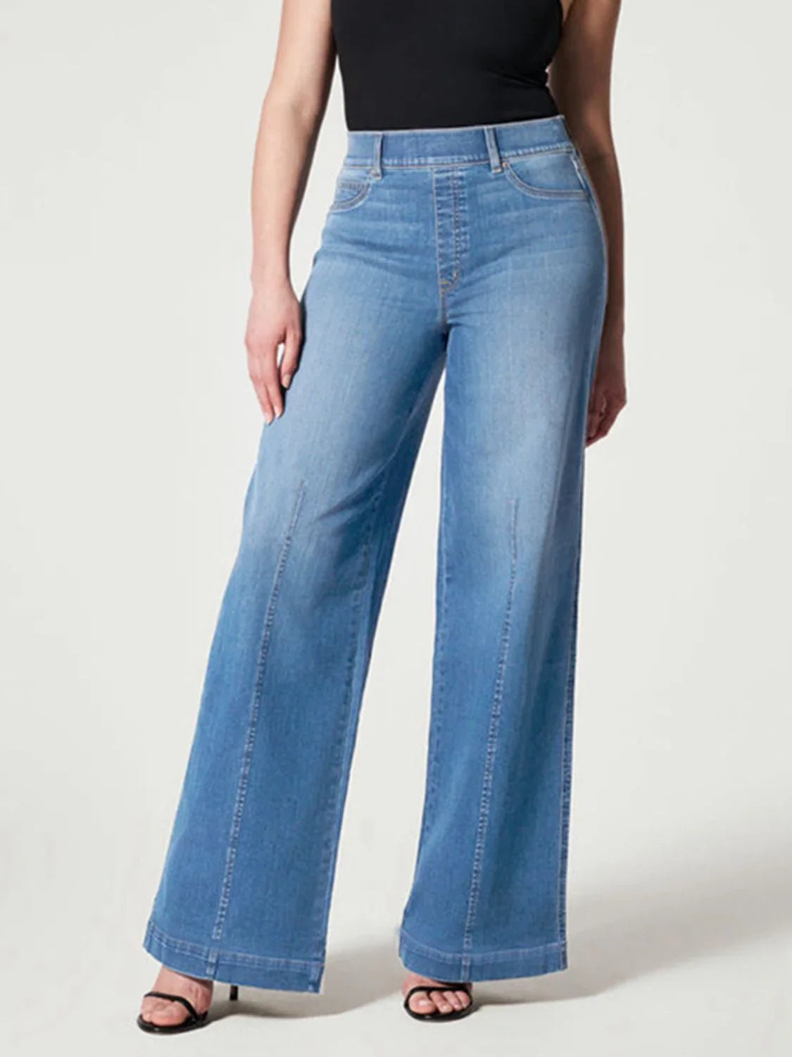 Chic Wide Leg Long Jeans - minbolu -