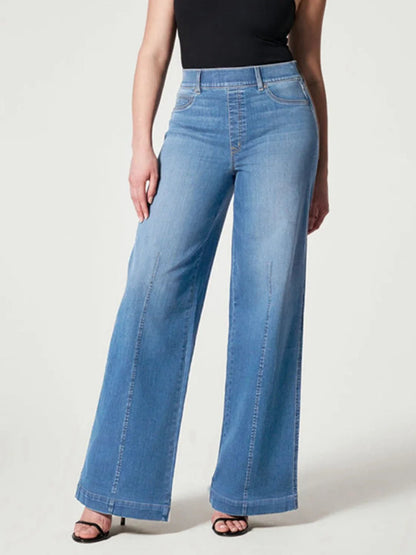 Chic Wide Leg Long Jeans - minbolu -