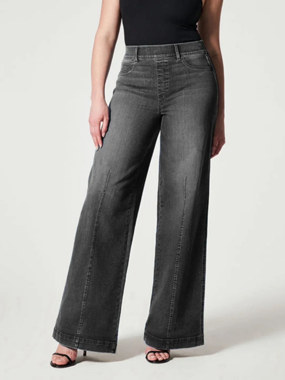 Chic Wide Leg Long Jeans - minbolu -