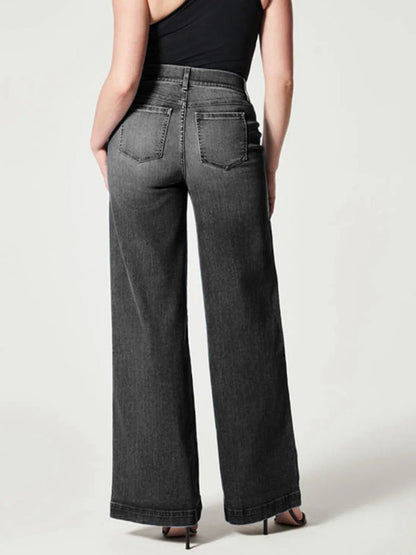 Chic Wide Leg Long Jeans - minbolu -