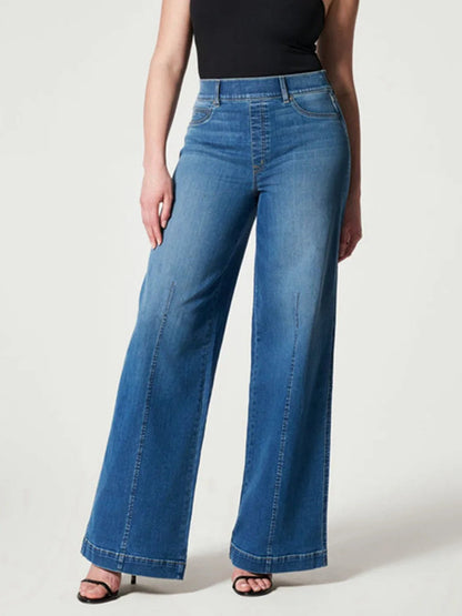 Chic Wide Leg Long Jeans - minbolu -