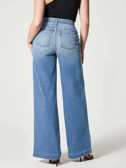 Chic Wide Leg Long Jeans - minbolu -