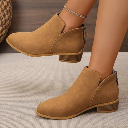 Classic Block Heel Ankle Boots - Versatile Comfort & Style - minbolu
