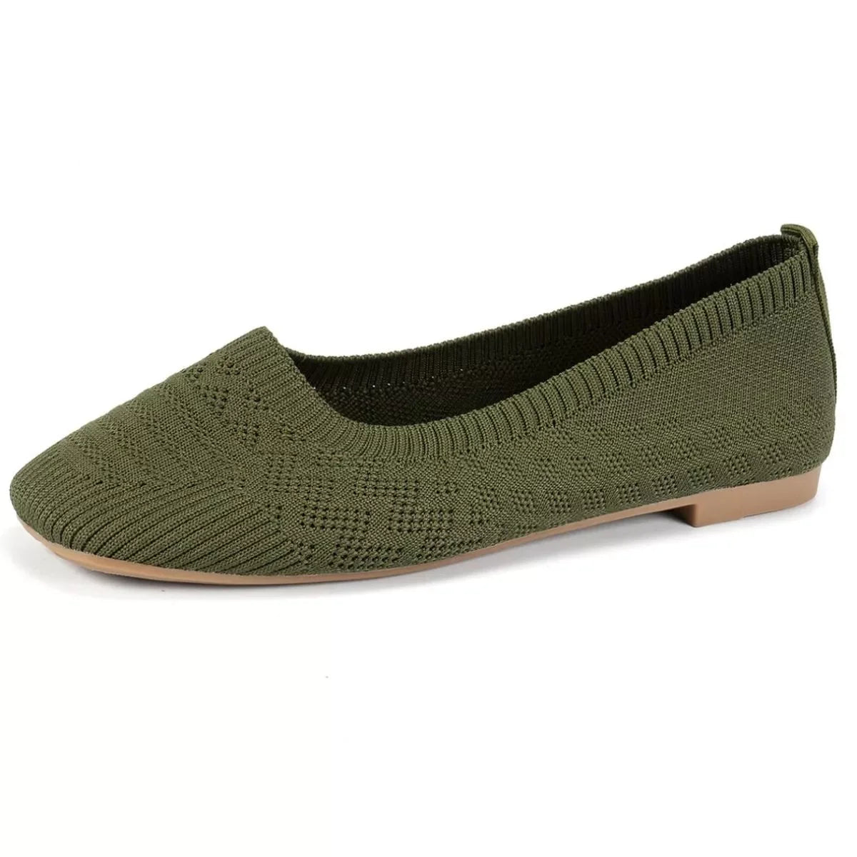 Comfortable Slip - On Flats - Square Toe Design - minbolu