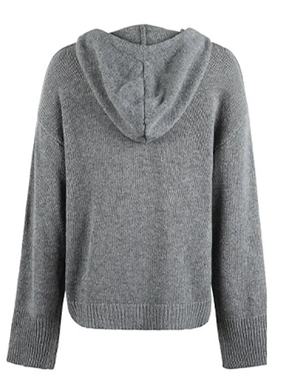 Cozy Drawstring Button Up Women’s Cardigan with Hood - minbolu