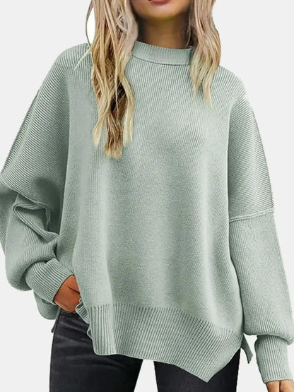 Cozy Drop Shoulder Sweater - Soft Relaxed Fit Women's Pullover - minbolu -
