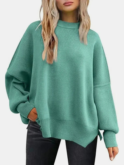 Cozy Drop Shoulder Sweater - Soft Relaxed Fit Women's Pullover - minbolu -