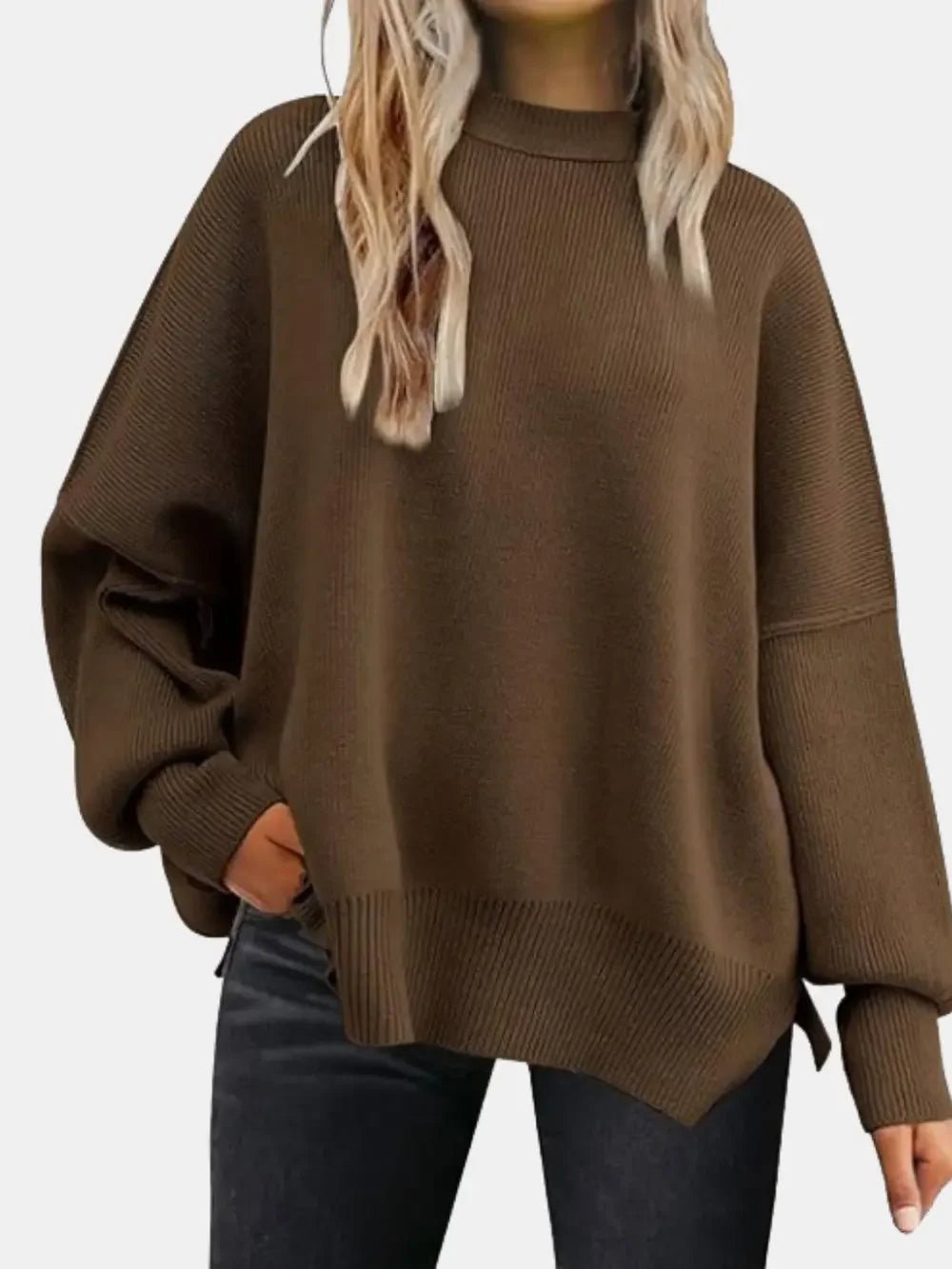 Cozy Drop Shoulder Sweater - Soft Relaxed Fit Women's Pullover - minbolu -