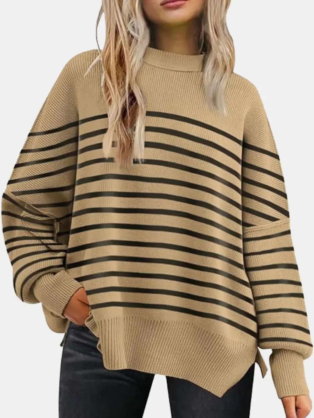 Cozy Drop Shoulder Sweater - Soft Relaxed Fit Women's Pullover - minbolu -