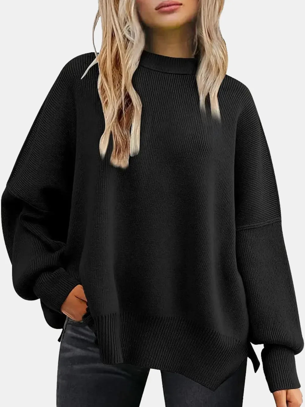 Cozy Drop Shoulder Sweater - Soft Relaxed Fit Women's Pullover - minbolu -