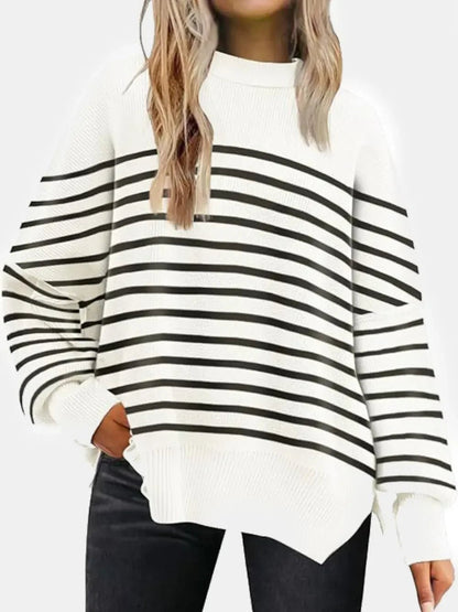 Cozy Drop Shoulder Sweater - Soft Relaxed Fit Women's Pullover - minbolu -