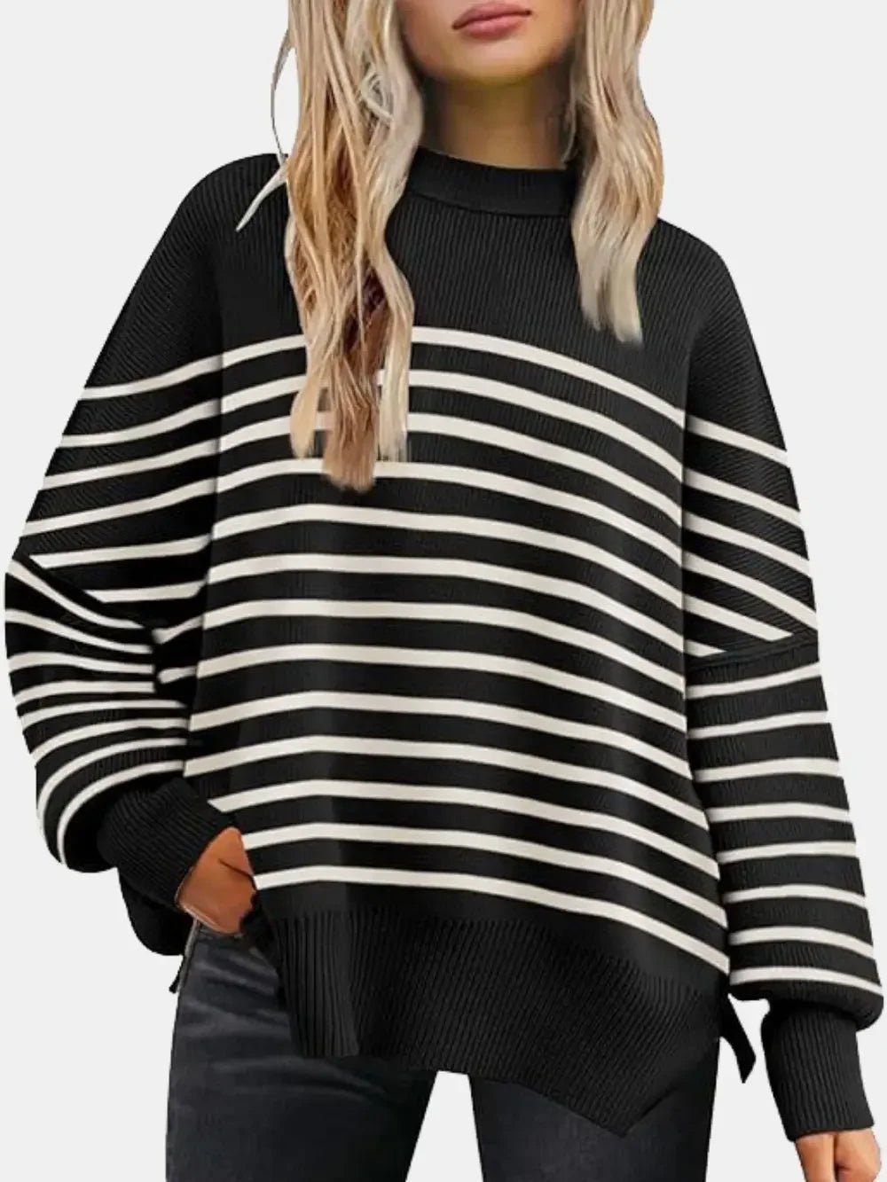 Cozy Drop Shoulder Sweater - Soft Relaxed Fit Women's Pullover - minbolu -