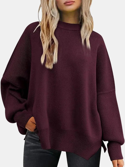 Cozy Drop Shoulder Sweater - Soft Relaxed Fit Women's Pullover - minbolu -