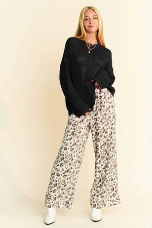 Davi & Dani Star Front Crochet Drop Shoulder Knit Top - minbolu -