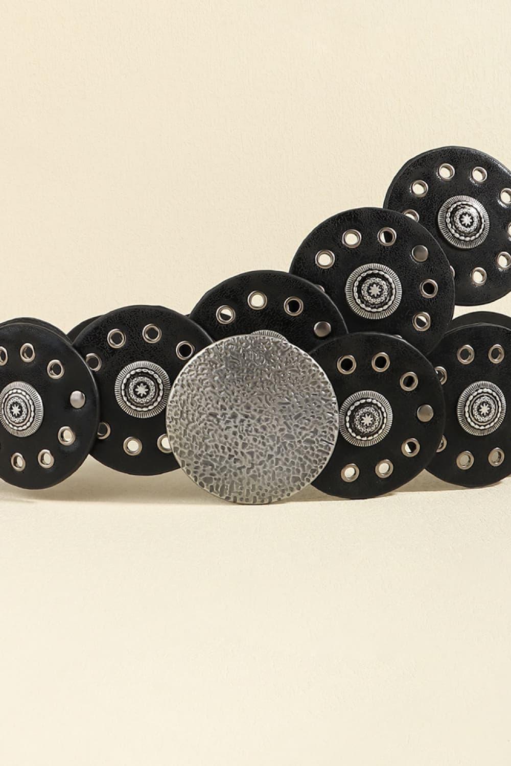 Round Shape PU Leather Belt - minbolu -