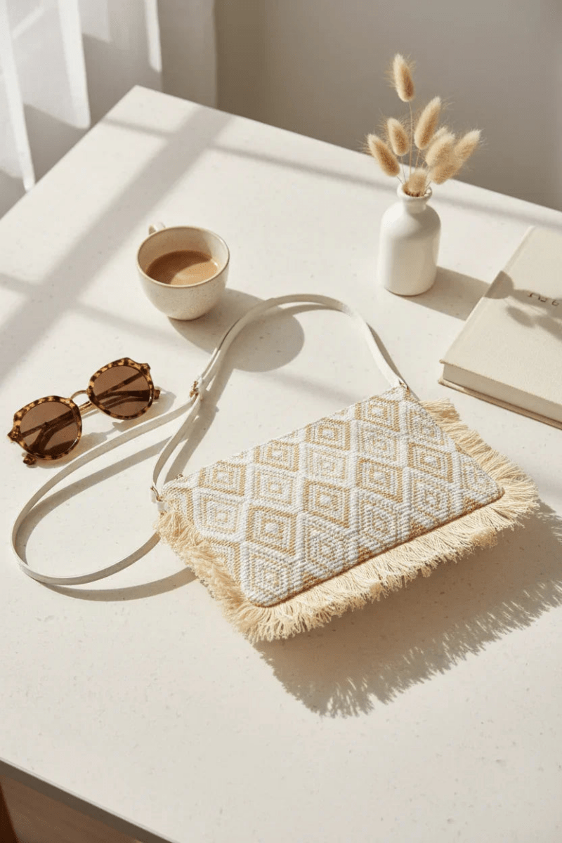 Diamond Shape Crossbody Bag Minimalist Styling