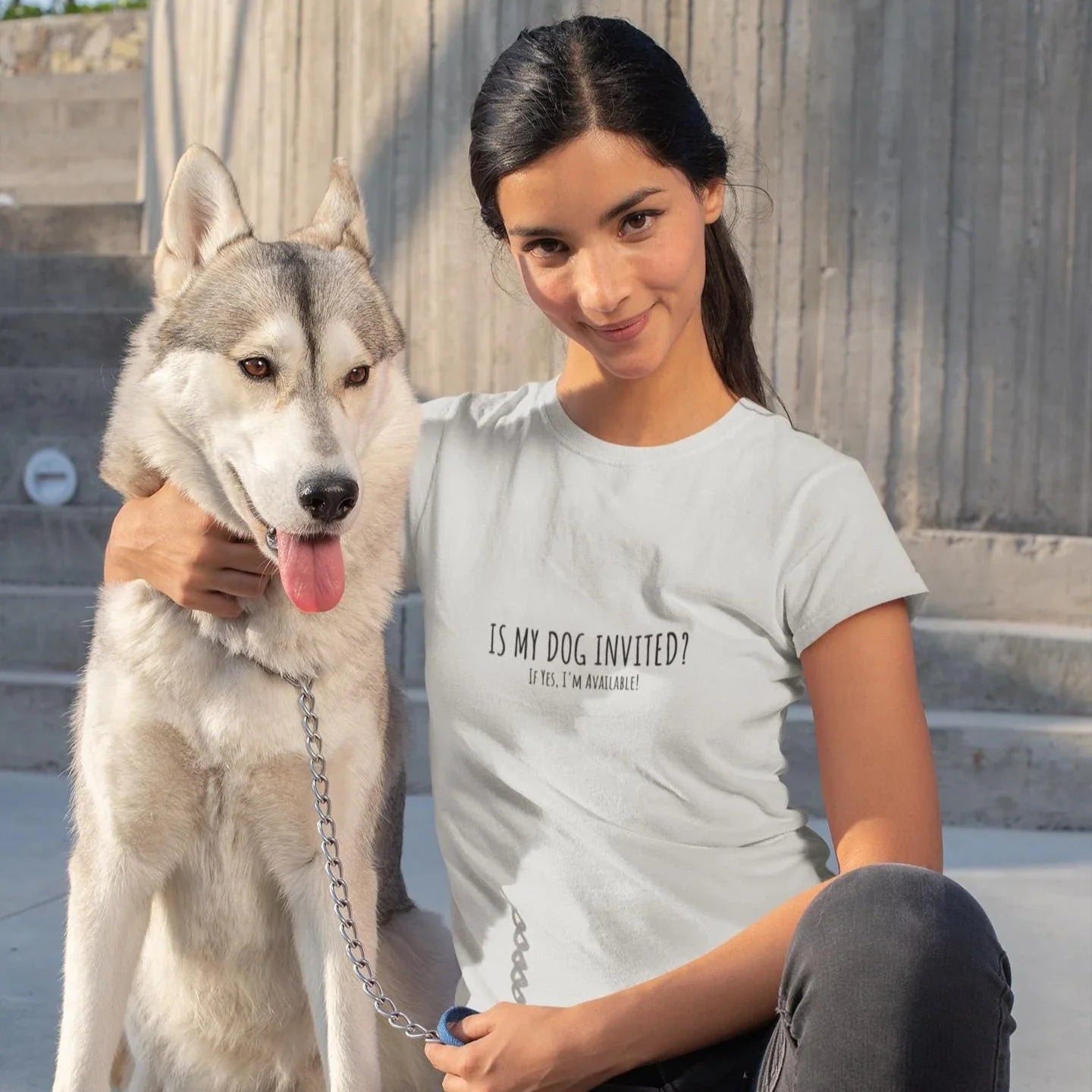 Dog Lover T-Shirt - Is My Dog Invited? Funny Pet Owner Tee - minbolu -