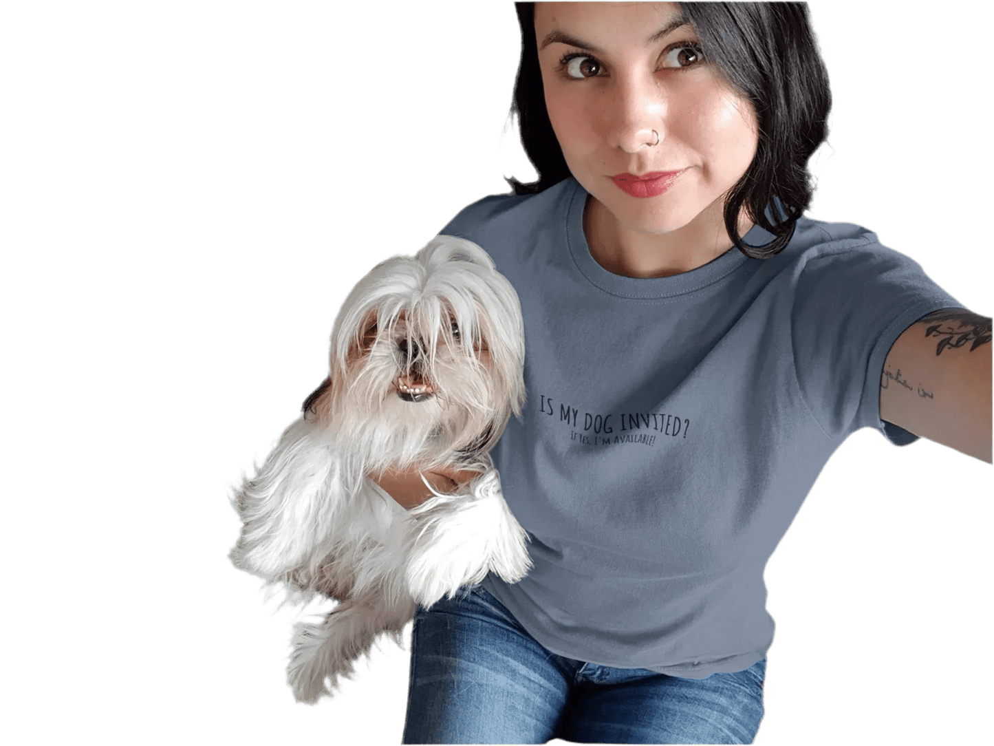 Dog Lover T-Shirt - Is My Dog Invited? Funny Pet Owner Tee - minbolu -