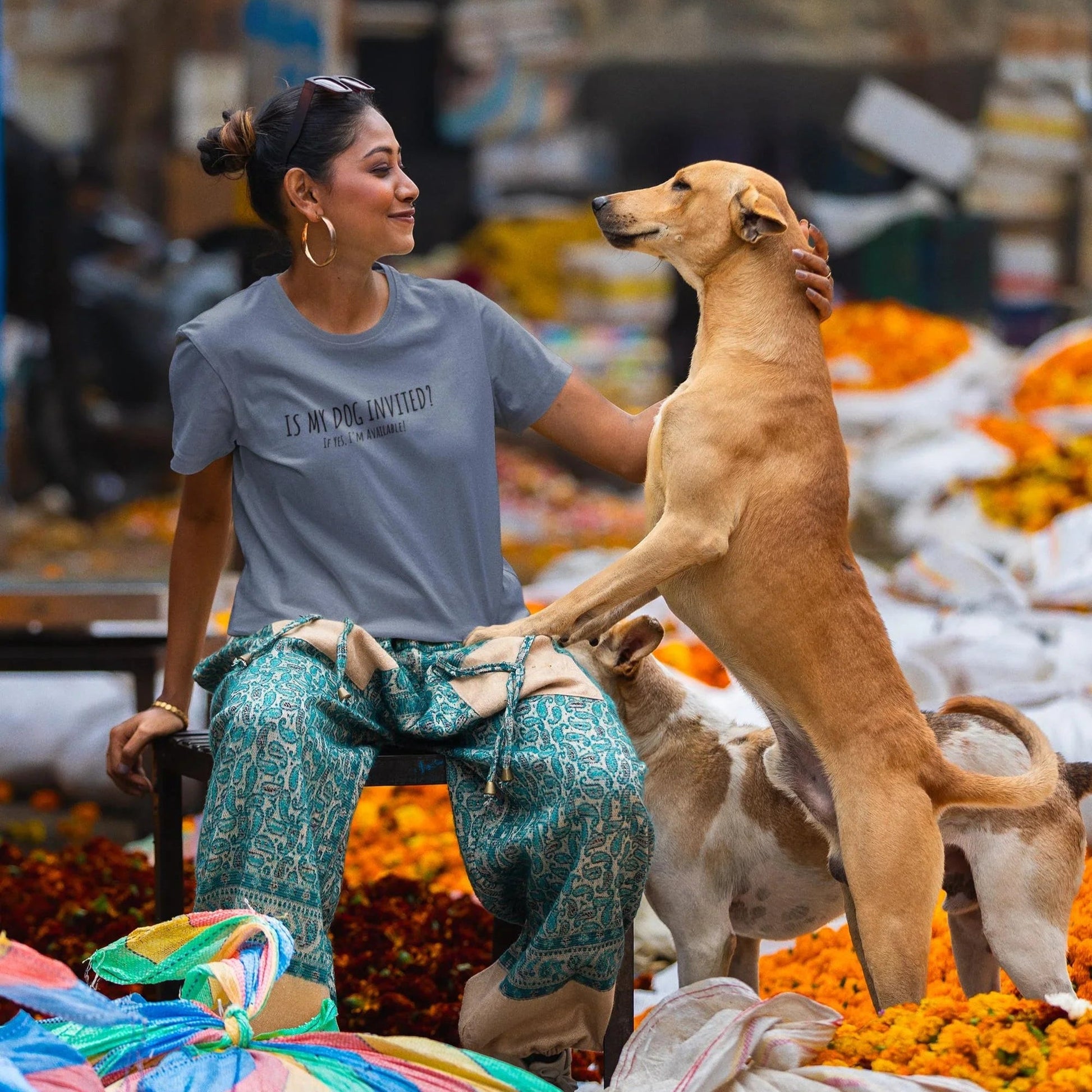 Dog Lover T-Shirt - Is My Dog Invited? Funny Pet Owner Tee - minbolu -