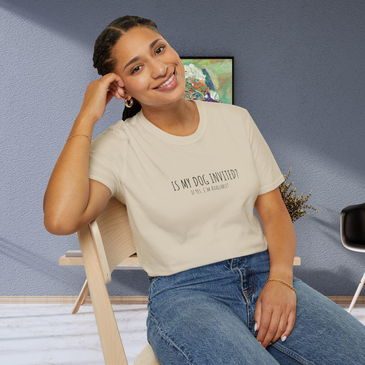 Funny Dog Lover T-Shirt - Is My Dog Invited? - minbolu -