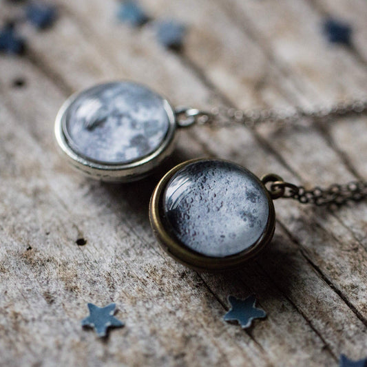 Double Sided Moon Necklace - minbolu -