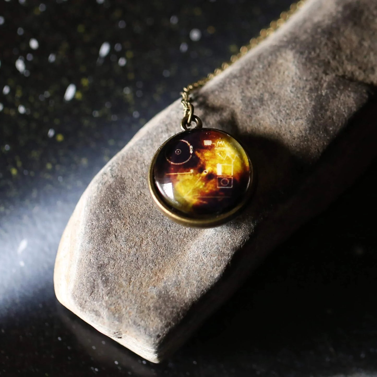 Voyager Golden Record Double-Sided Necklace - minbolu -