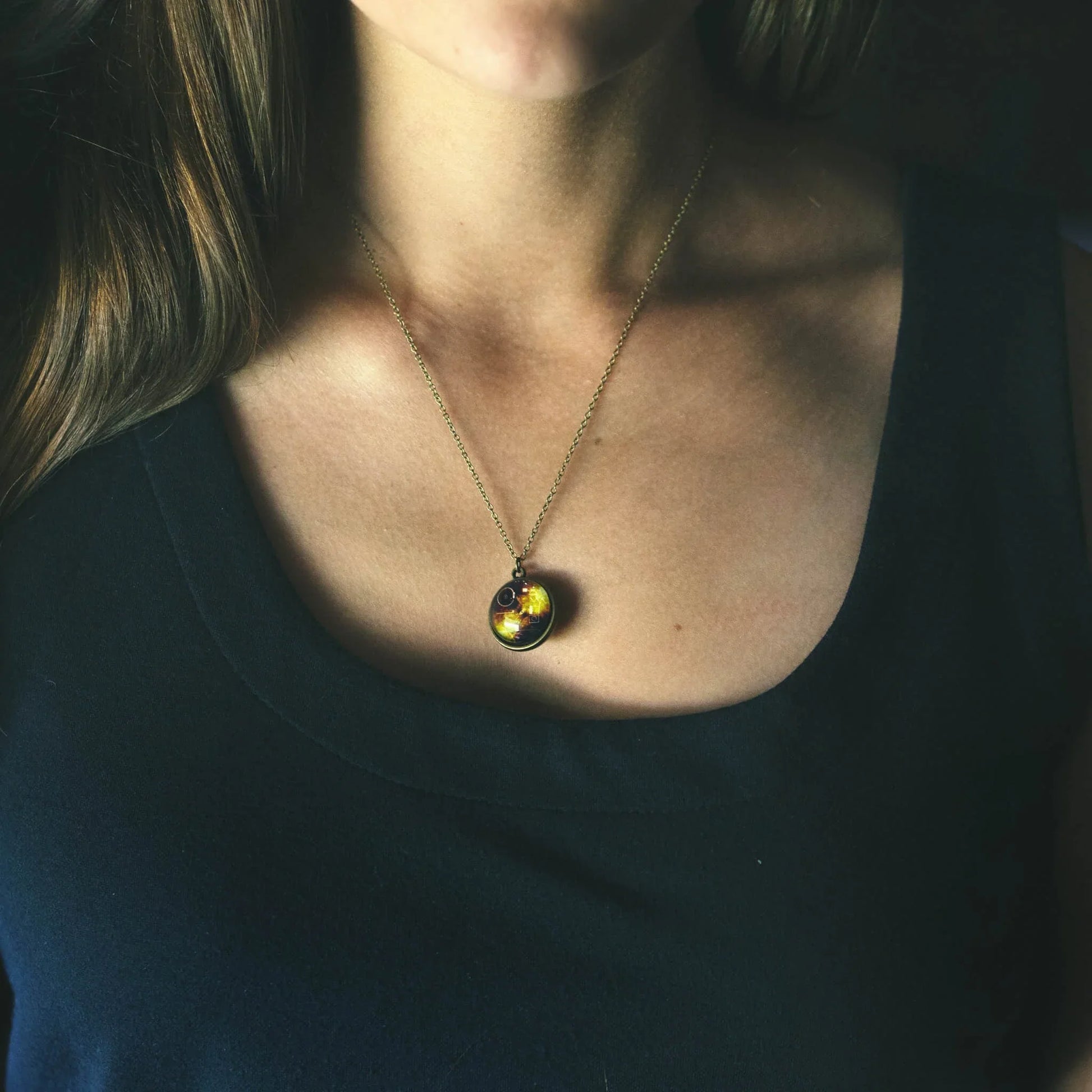 Voyager Golden Record Double-Sided Necklace - minbolu -