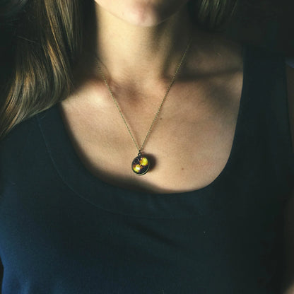 Voyager Golden Record Double-Sided Necklace - minbolu -