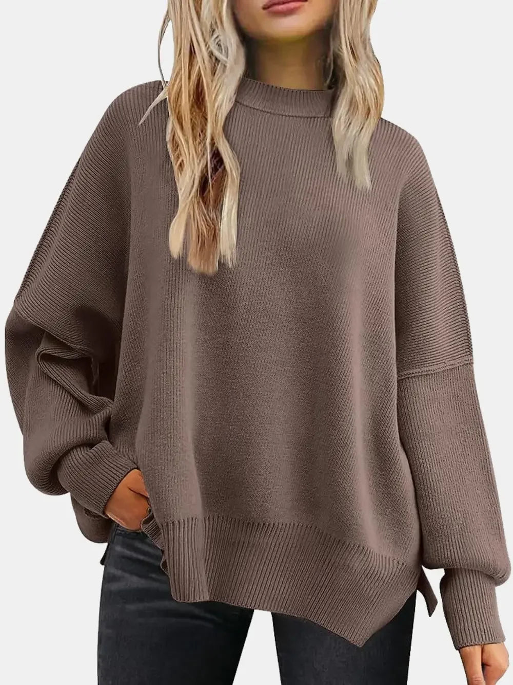 Cozy Drop Shoulder Sweater - minbolu -