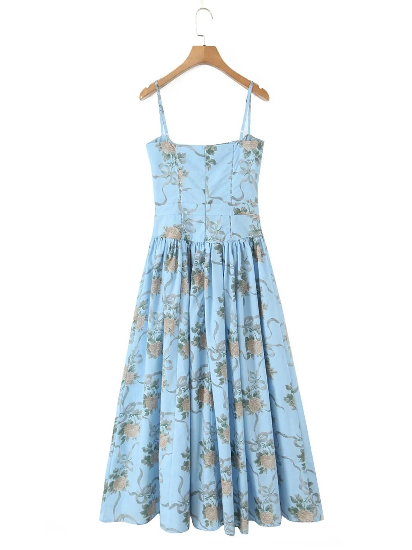 Floral Print Square Neck Cami Maxi Dress - minbolu -