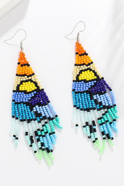 Stylish Beaded Dangle Earrings - minbolu -
