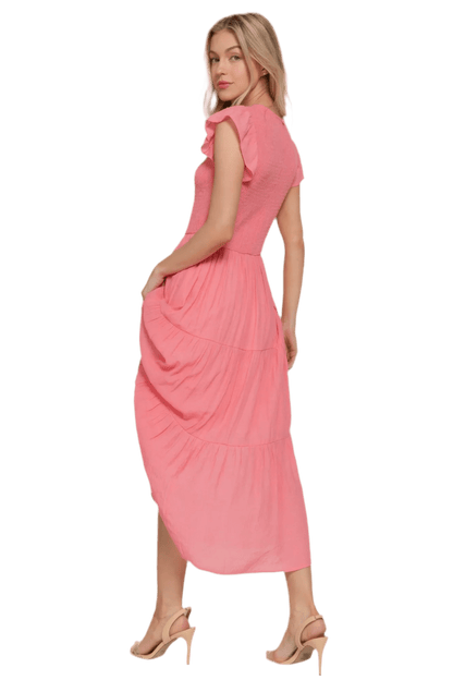 Elegant Smocked Tiered Dress - Versatile & Stylish - minbolu -