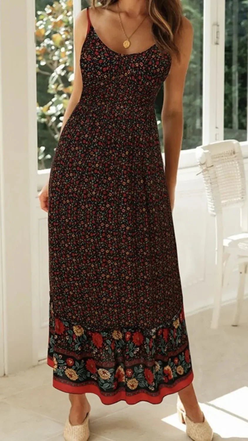 Elegantly Casual Maxi Cami Dress - minbolu