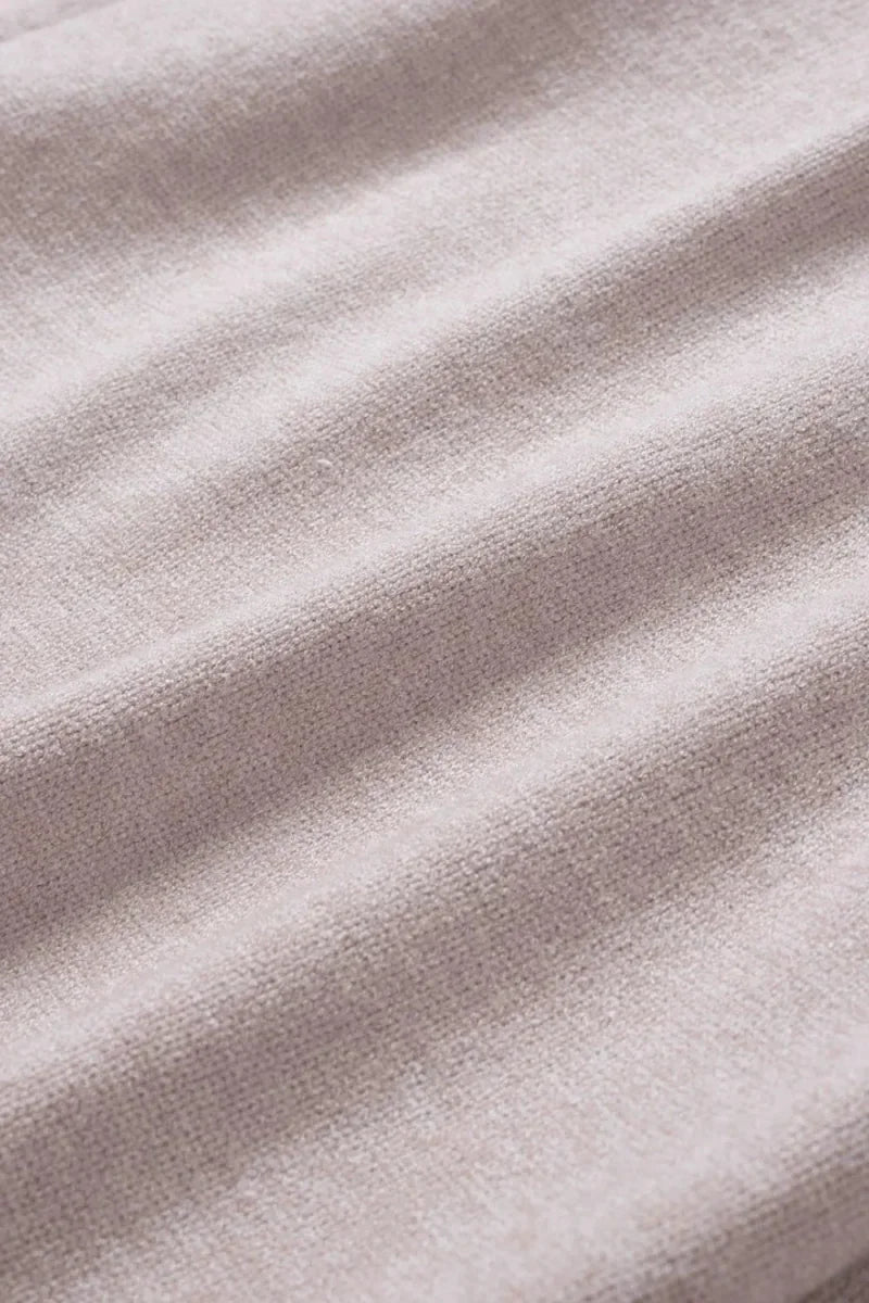 Exposed Seam Fringe Hem V-Neck Long Sleeve Sweater - minbolu -