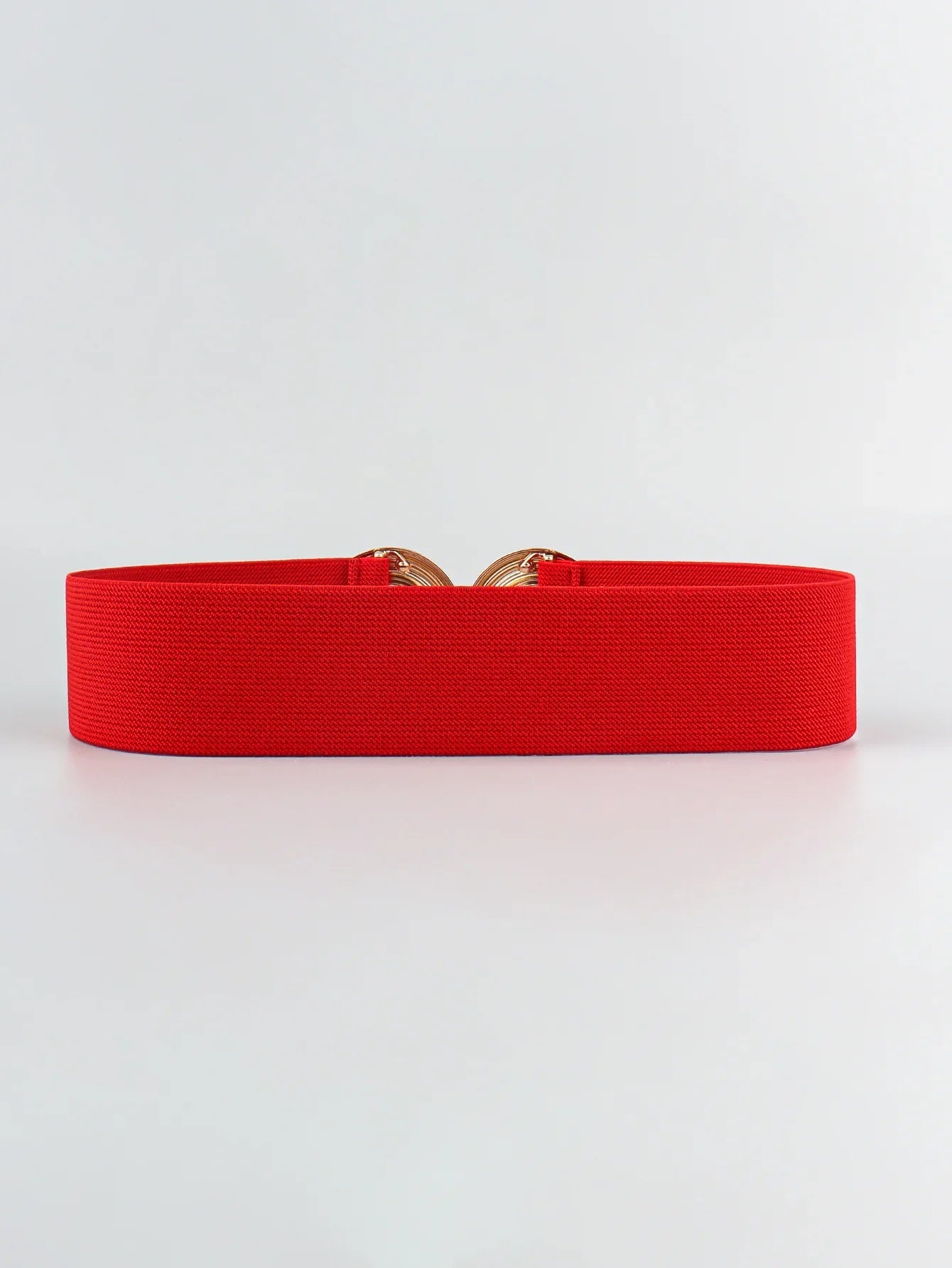 Geometric Buckle Wide Belt - Trendy Elastic Accessory - minbolu -