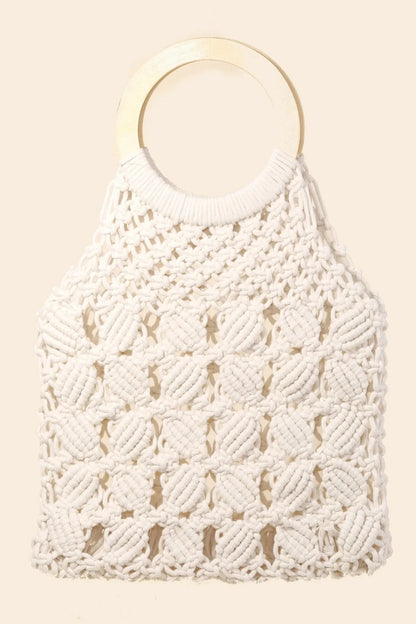 Fame Boho Braided Wooden Wristlet Bag - minbolu -