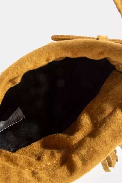 Fame Long Fringe Bucket Shoulder Bag - minbolu -