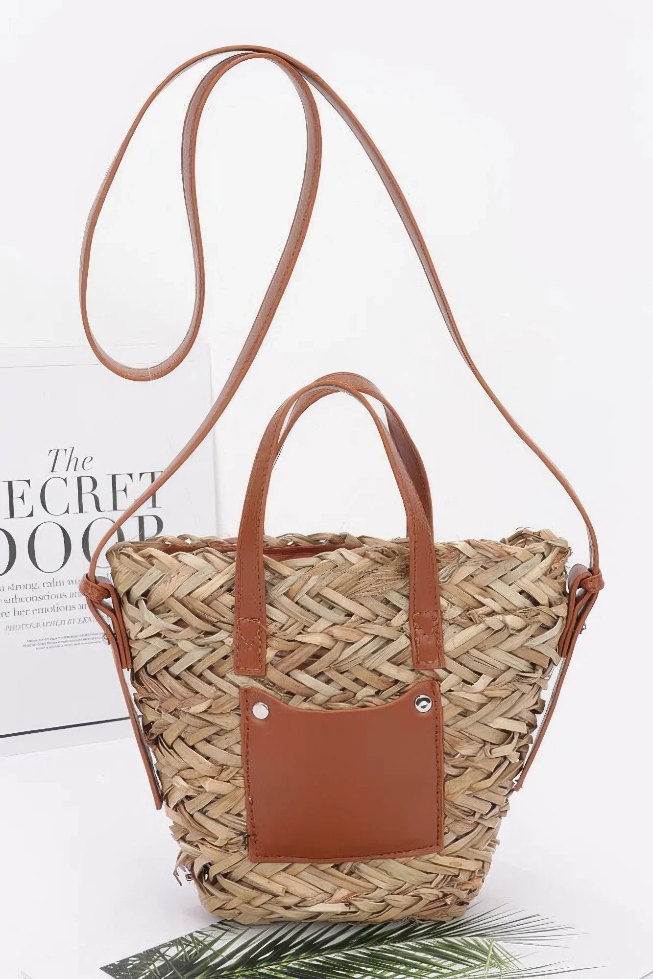 Faux Straw Small Tote Bag - minbolu